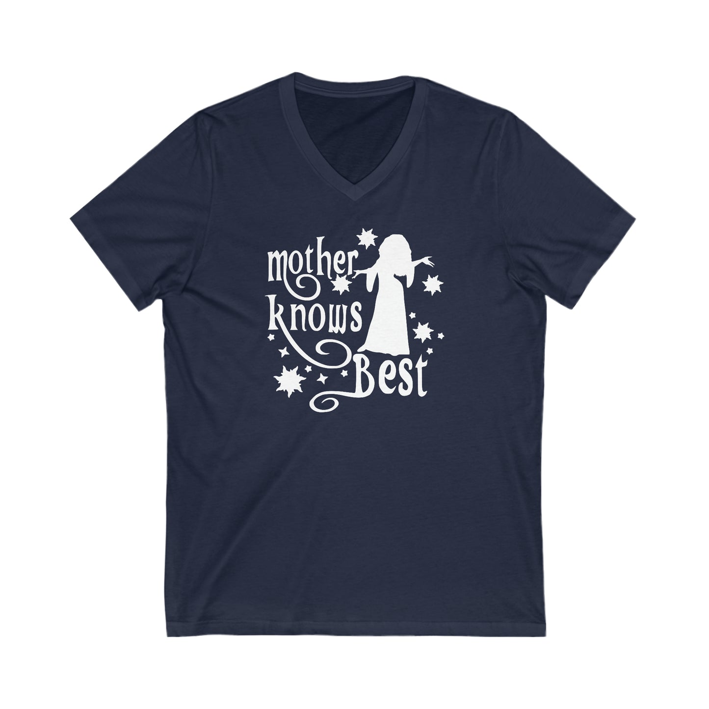 MD - Mother Knows - Unisex Jersey Short Sleeve V-Neck Tee