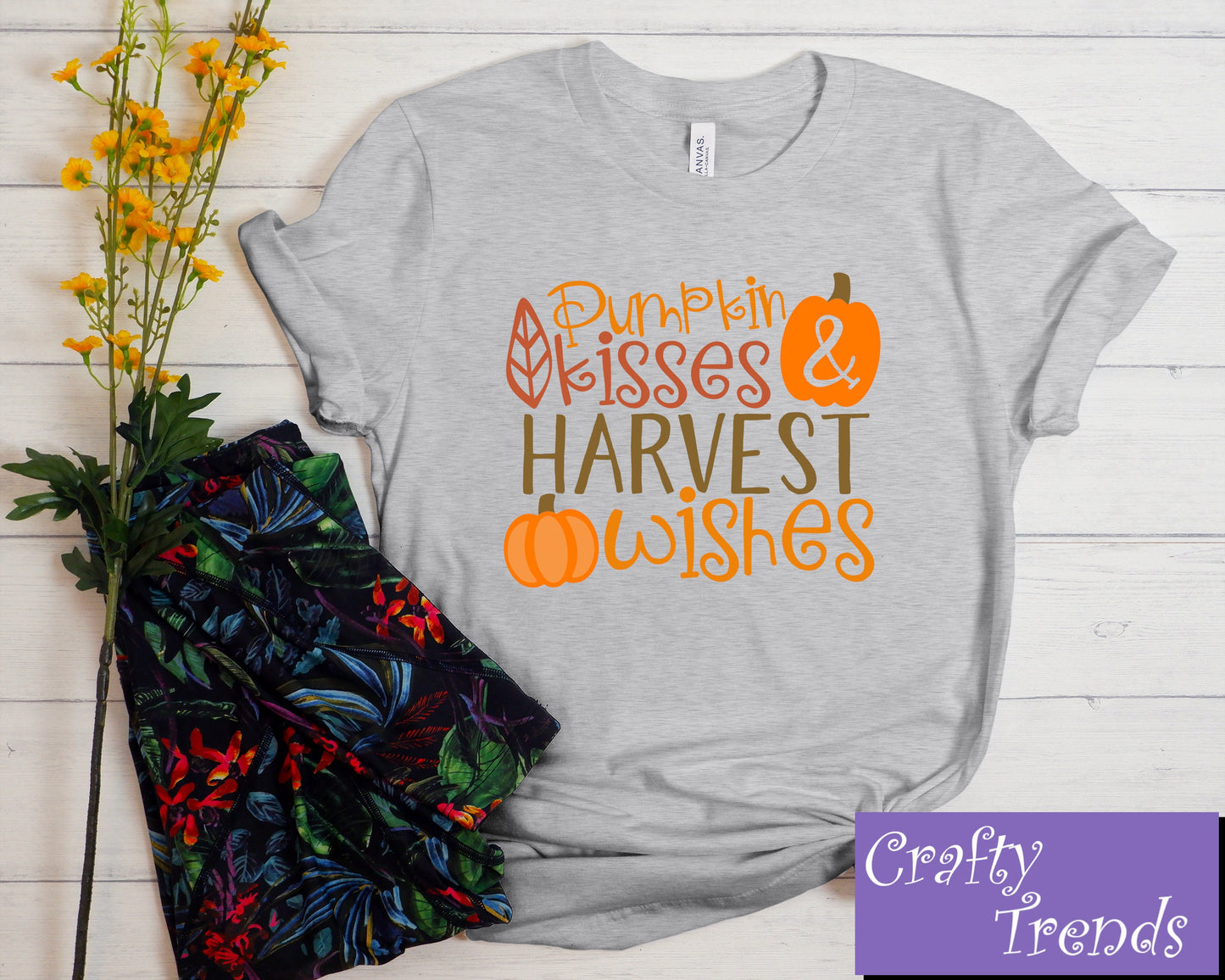 Pumpkin Kisses Harvest Wishes Tee, Fall Pumpkin Tee, Halloween Shirt,Halloween Ladies Tee, Pumpkin Picking,Fall Tee, Fall Shirt,Autumn Shirt