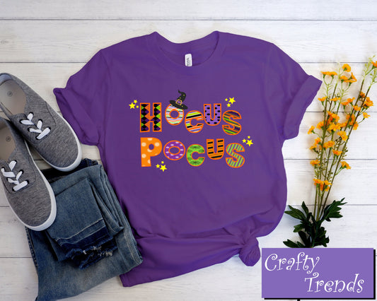 Hocus Pocus Design Halloween Short Sleeve Tee,Halloween Shirt, Halloween Ladies Tee, cute tshirt, womens tshirt, graphic tee,graphic tshirt