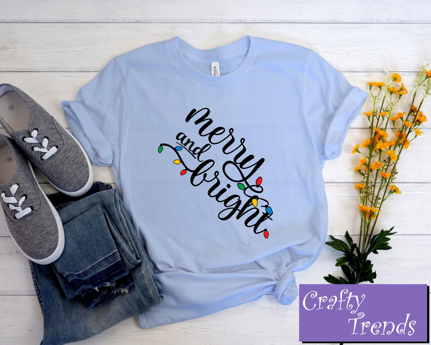 Merry and Bright Christmas Shirt, Cute Holiday Tee