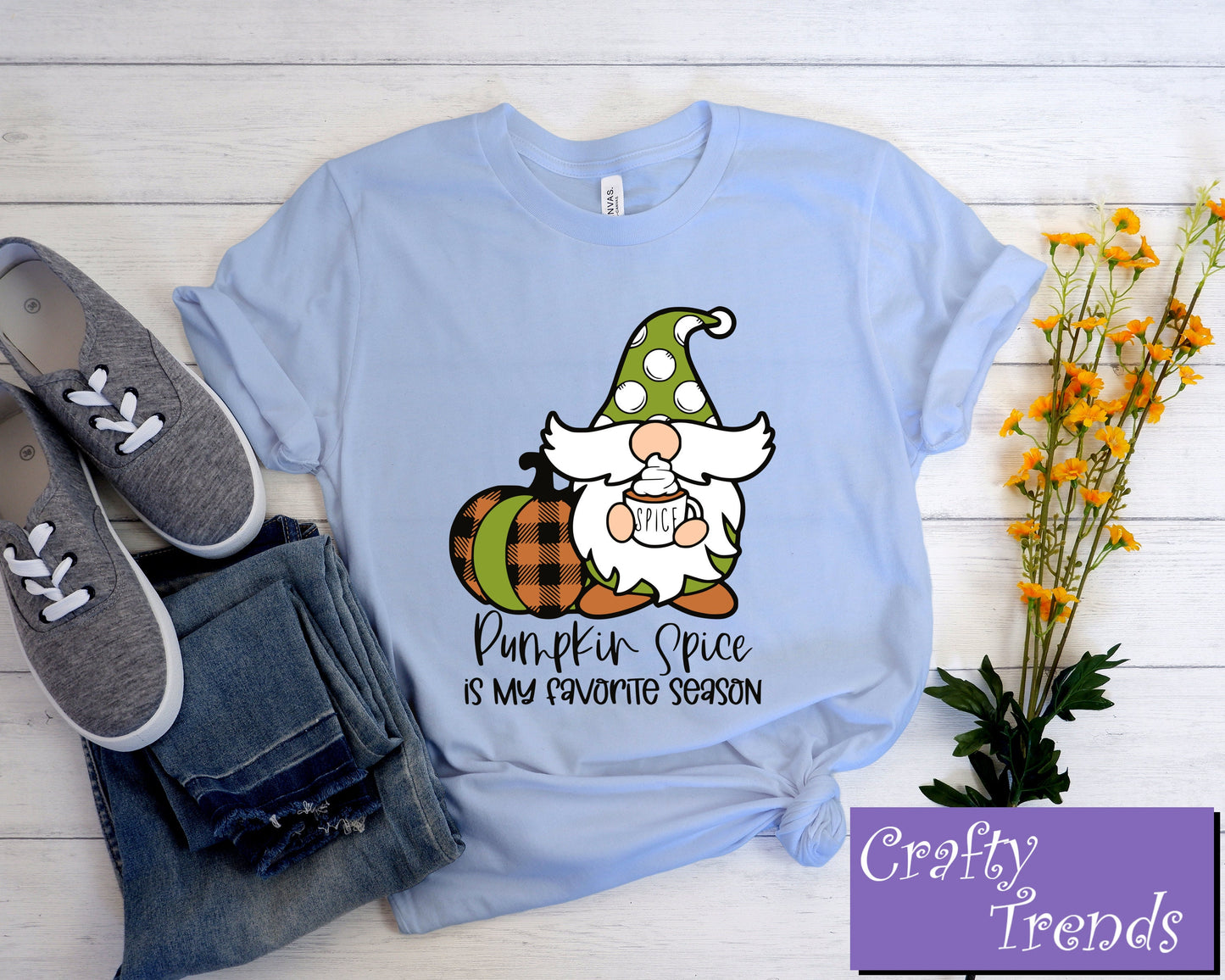 Pumpkin Spice Is My Favorite Season Gnome Shirt, Gnome Shirt, Coffee Gnome Shirt, Funny Gnome Shirt, Latte Gnome Shirt, Fall Gnome Shirt