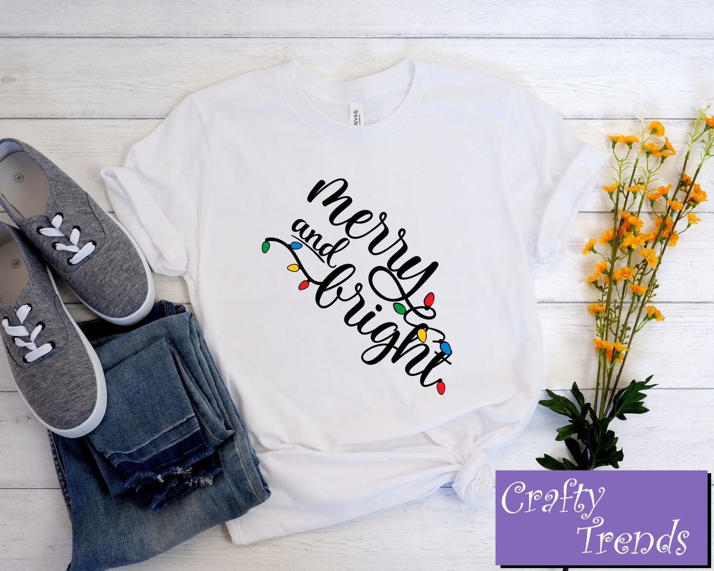 Merry and Bright Christmas Shirt, Cute Holiday Tee