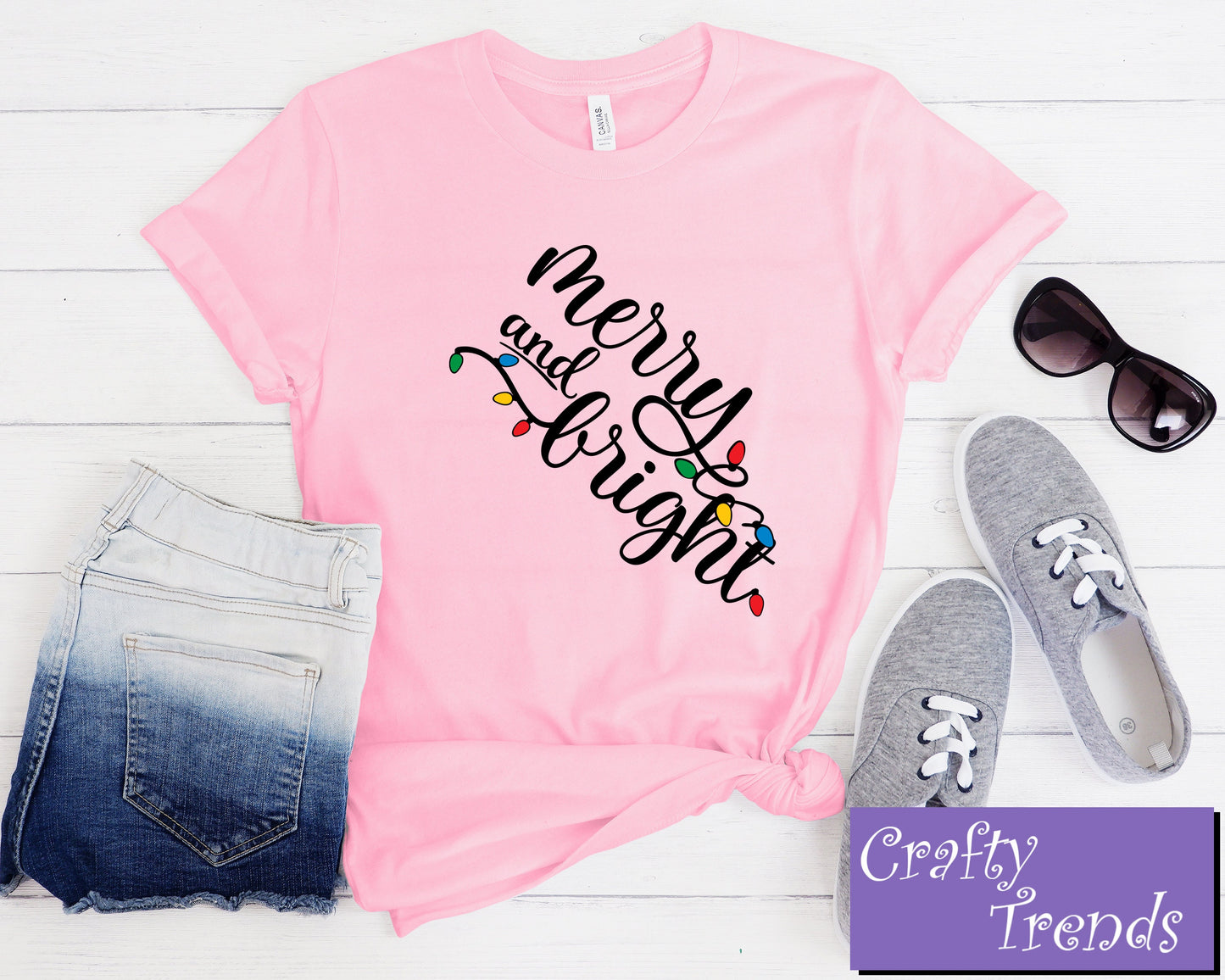 Merry and Bright Christmas Shirt, Cute Holiday Tee