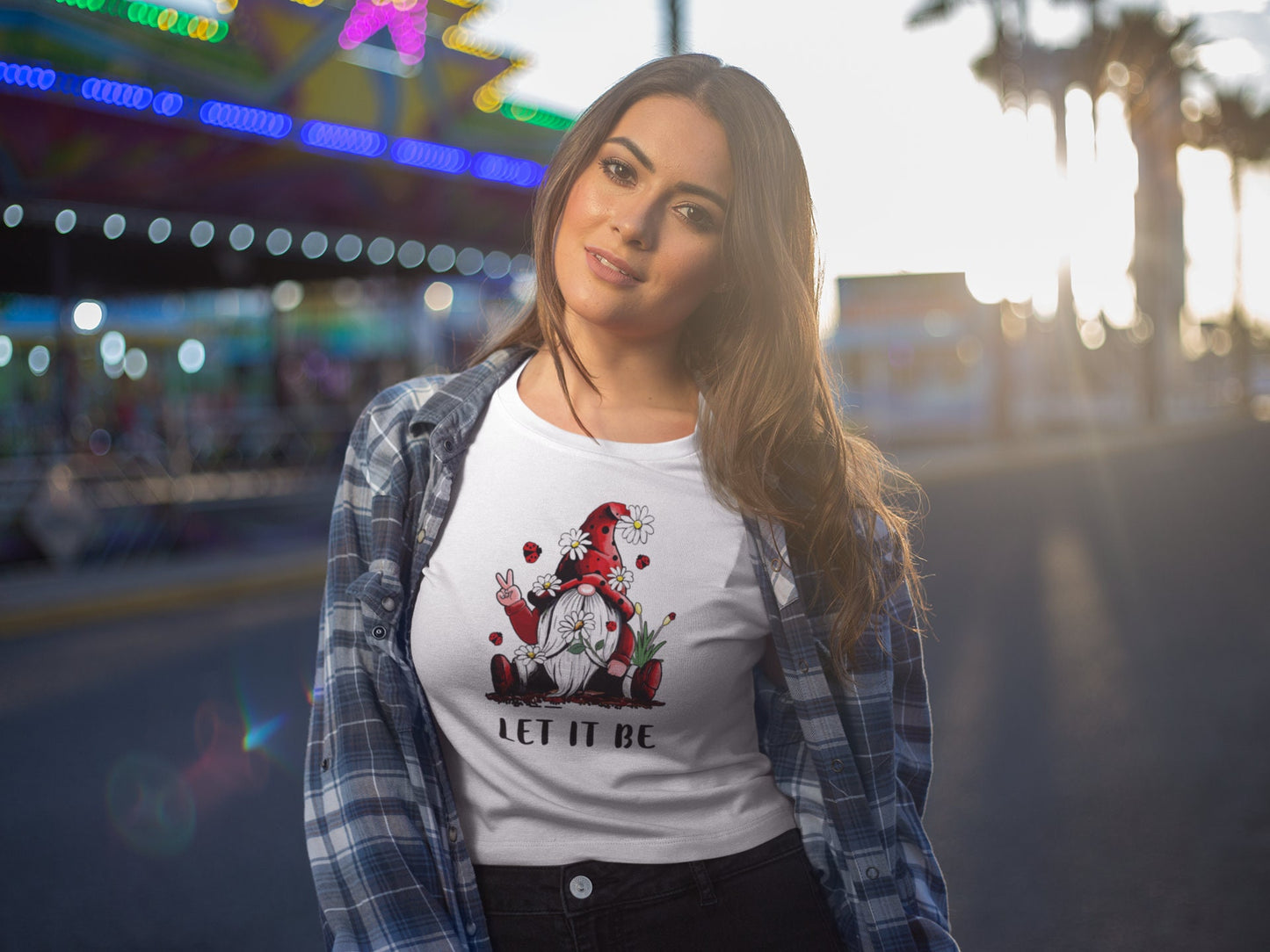 Let It Be Gnome Shirt, Daisy Flower Gnome Shirt, Cute Gnome Shirt, Funny Gnome Tee, Valentines Gift Shirt, Gift for Her