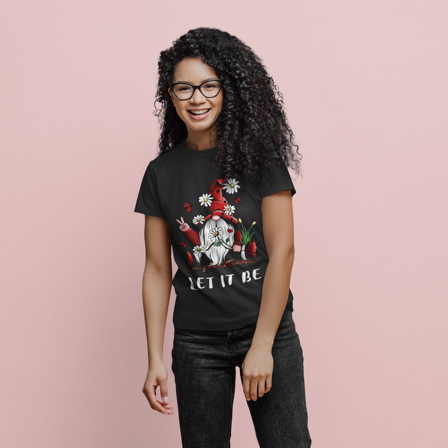 Let It Be Gnome Shirt, Daisy Flower Gnome Shirt, Cute Gnome Shirt, Funny Gnome Tee, Valentines Gift Shirt, Gift for Her
