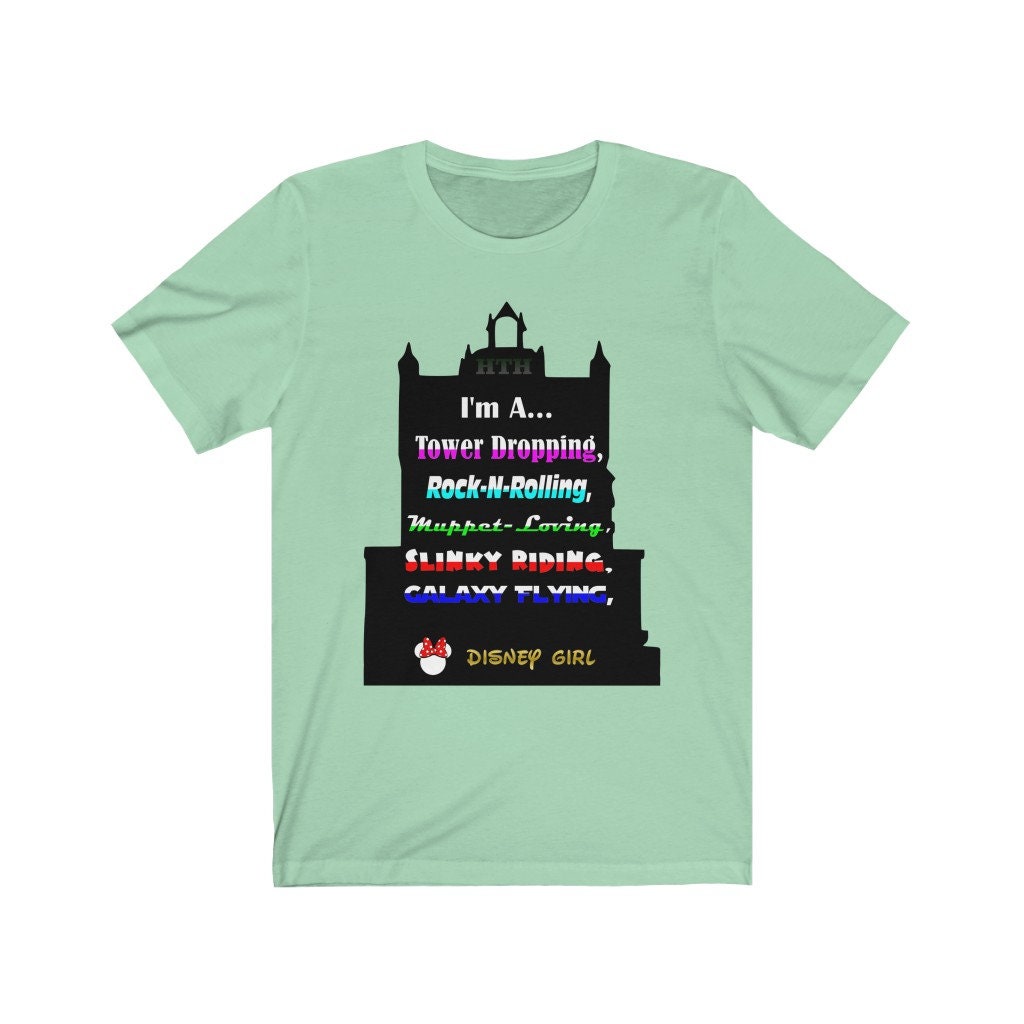 Hotel Tower Ride Attractions  Disney Girl Shirt, Disney Vacation Shirt, Disney Trip Shirt, Theme Park Shirt, Women's Shirt
