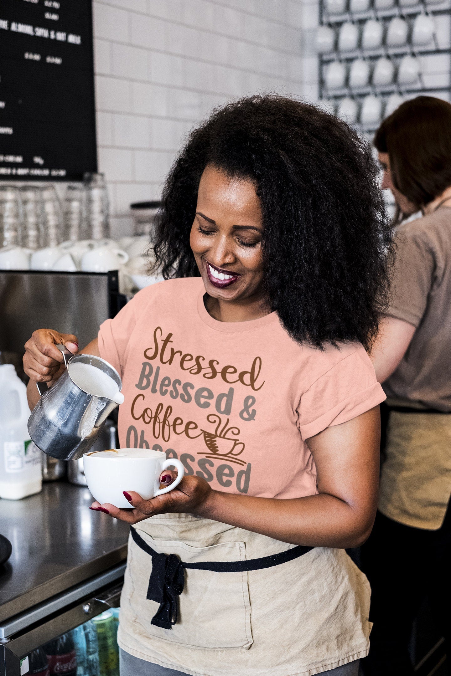 Stressed Blessed & Coffee Obsessed, Coffee Lover Shirt, Funny Coffee Shirt, Coffee Tee, Women's Coffee Tee, Mom Life Shirt, Busy Woman Tee