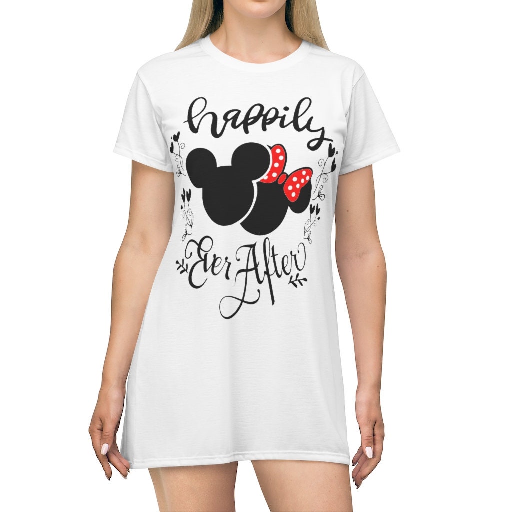 Happily Ever After T-Shirt Dress, Newlywed T-Shirt Dress, Honeymoon T-Shirt Dress, Anniversary Dress, Wedding Party Dress, Wedding Gift
