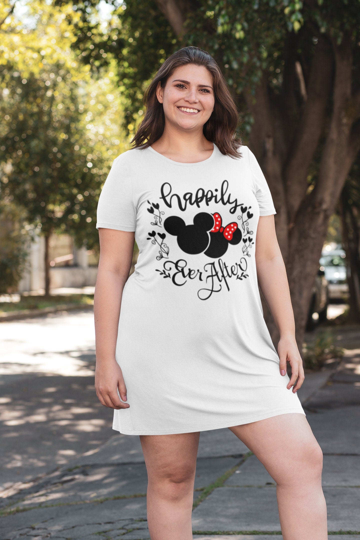 Happily Ever After T-Shirt Dress, Newlywed T-Shirt Dress, Honeymoon T-Shirt Dress, Anniversary Dress, Wedding Party Dress, Wedding Gift