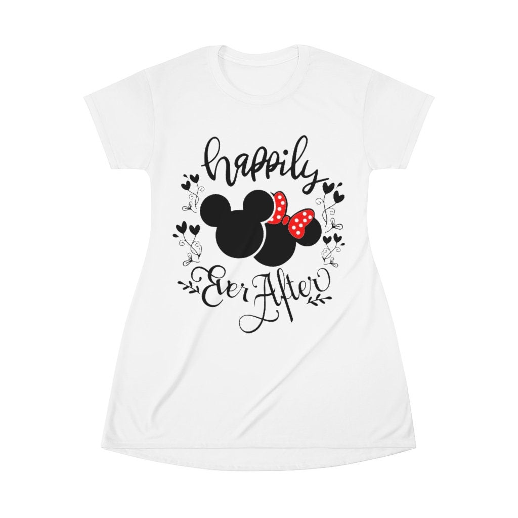 Happily Ever After T-Shirt Dress, Newlywed T-Shirt Dress, Honeymoon T-Shirt Dress, Anniversary Dress, Wedding Party Dress, Wedding Gift
