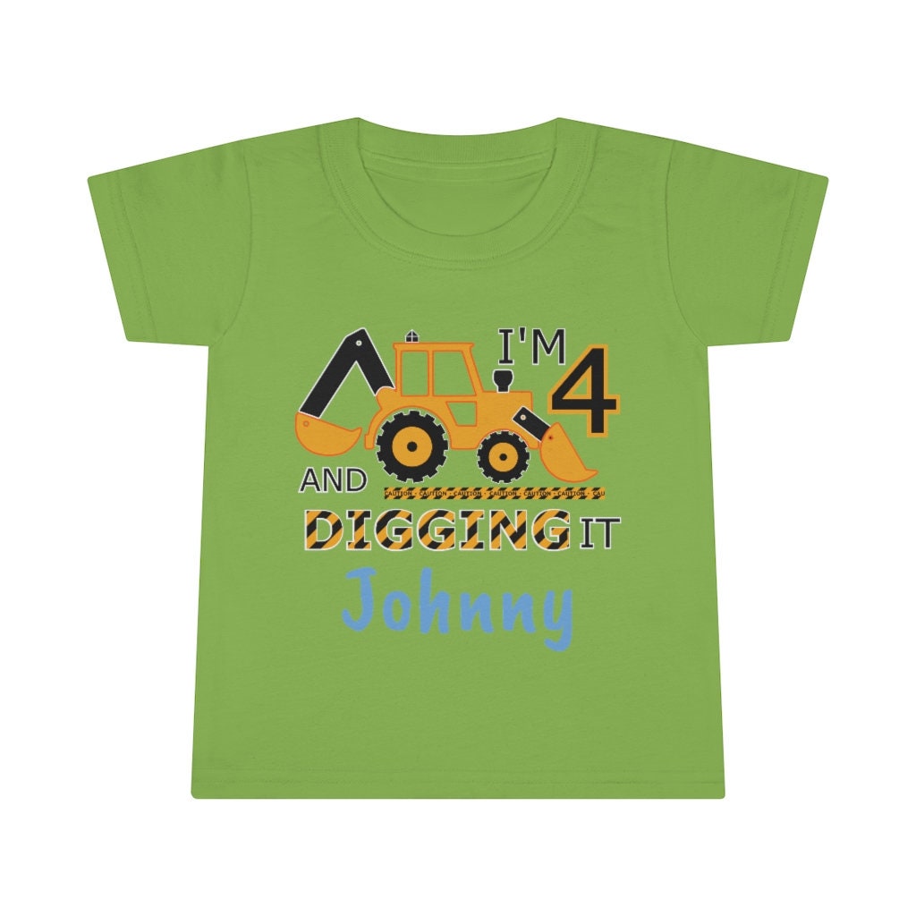 Digger Birthday Shirt, Personalized Tractor Shirt, Birthday Shirt, Backhoe Shirt, Kids Shirts