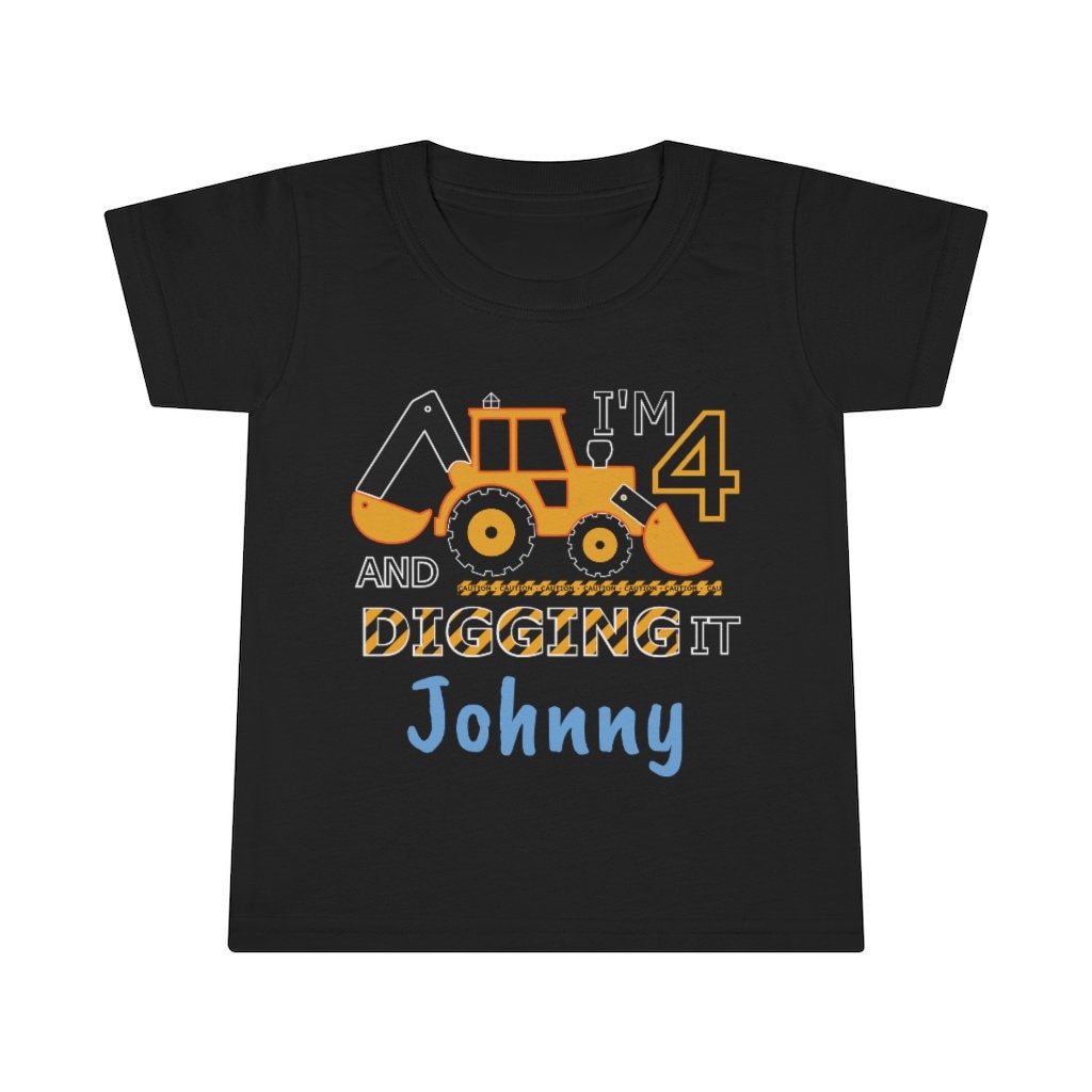 Digger Birthday Shirt, Personalized Tractor Shirt, Birthday Shirt, Backhoe Shirt, Kids Shirts