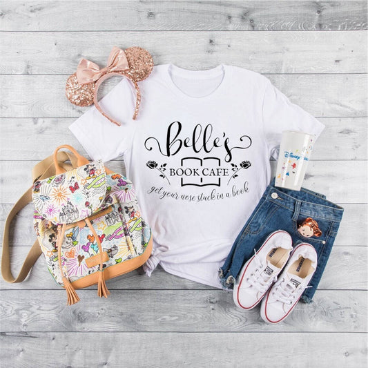 Belle's Book Cafe Shirt, Disney Trip Shirt, Disney Family Shirts, Disney Matching Shirts, Beast and Beauty Shirt, Women's Shirts
