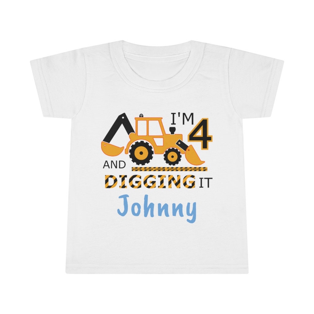 Digger Birthday Shirt, Personalized Tractor Shirt, Birthday Shirt, Backhoe Shirt, Kids Shirts