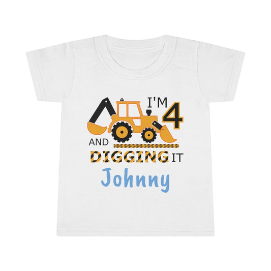 Digger Birthday Shirt, Personalized Tractor Shirt, Birthday Shirt, Backhoe Shirt, Kids Shirts