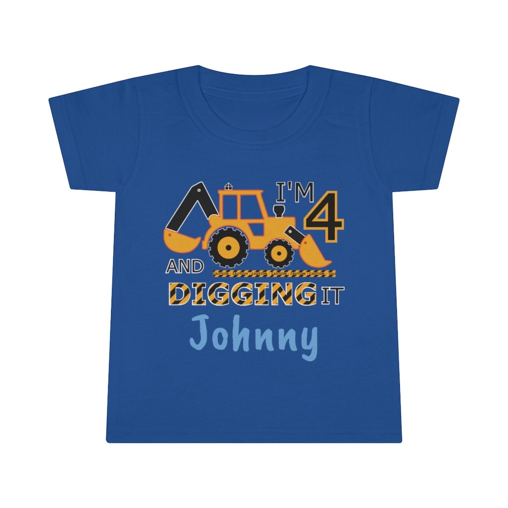 Digger Birthday Shirt, Personalized Tractor Shirt, Birthday Shirt, Backhoe Shirt, Kids Shirts