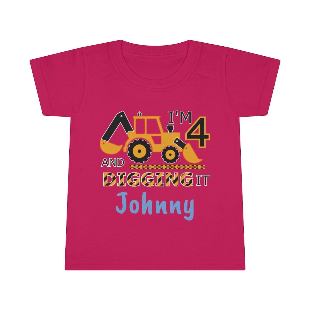 Digger Birthday Shirt, Personalized Tractor Shirt, Birthday Shirt, Backhoe Shirt, Kids Shirts