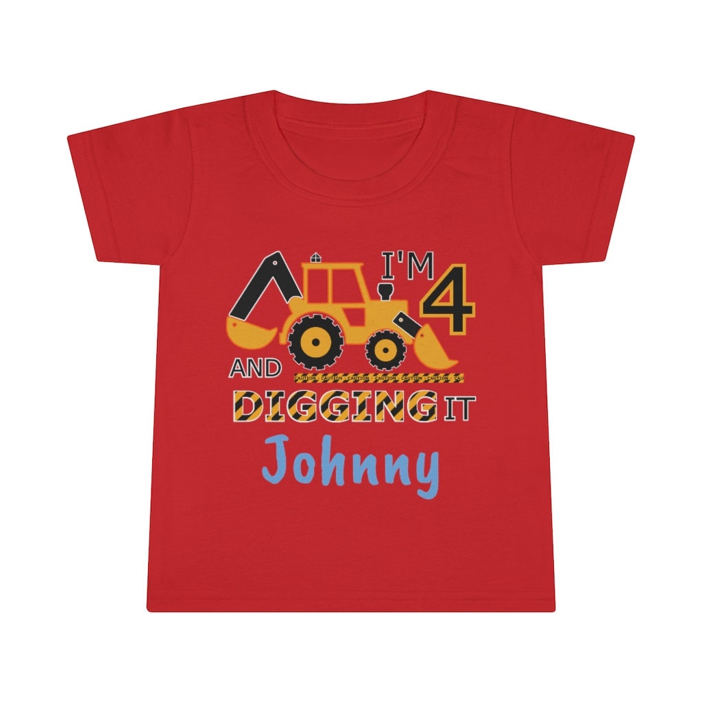 Digger Birthday Shirt, Personalized Tractor Shirt, Birthday Shirt, Backhoe Shirt, Kids Shirts