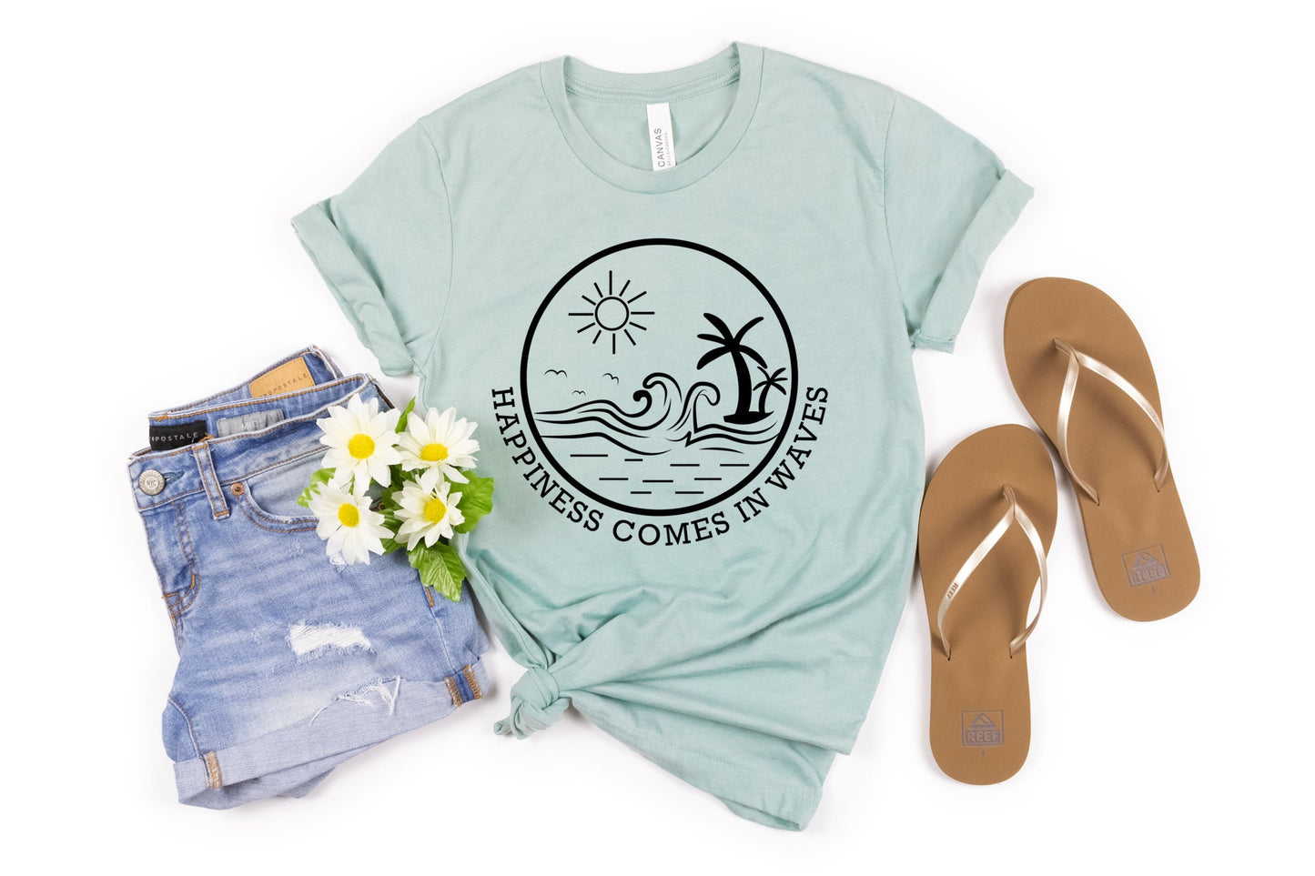 Happiness Comes In Waves Shirt, Ocean Shirt, Summer Vacation Tee, Summer Trip Shirt, Beach Vibes Shirt, Surf Lover Shirt, Beach Lover Shirt