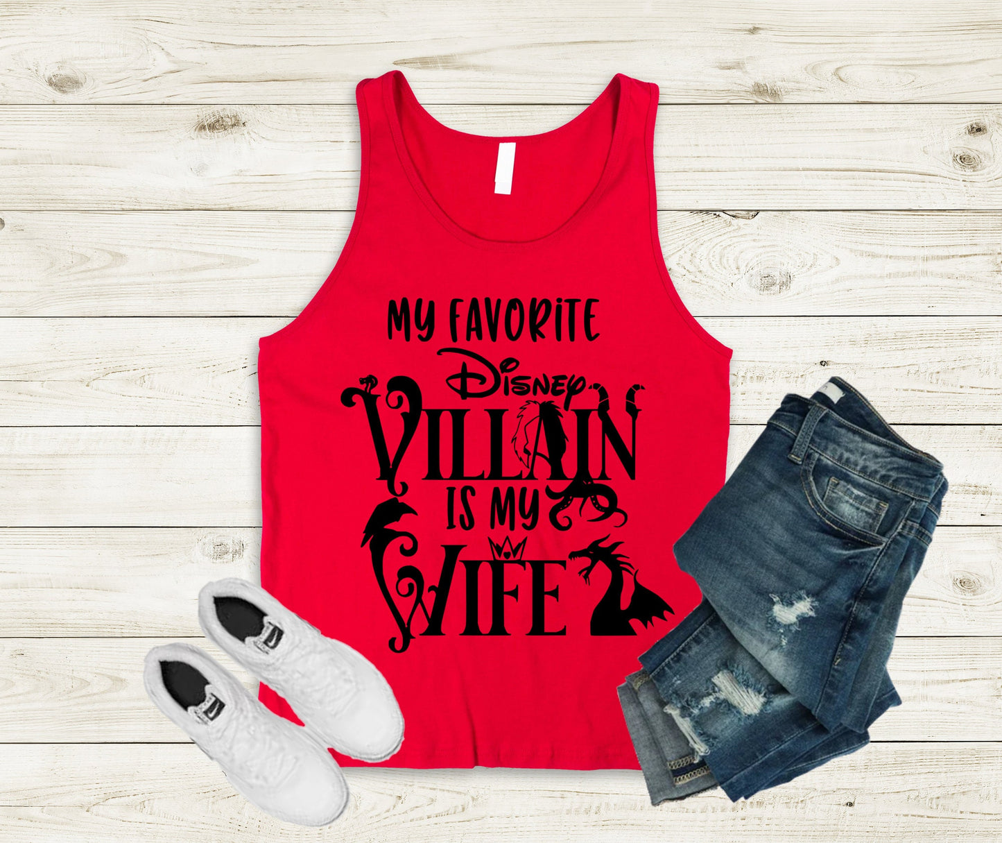 My Favorite Disney Villain Is My Wife Tank Top, Disney Villain Tank Top, Vacation Tank Top, Unisex Tank Top