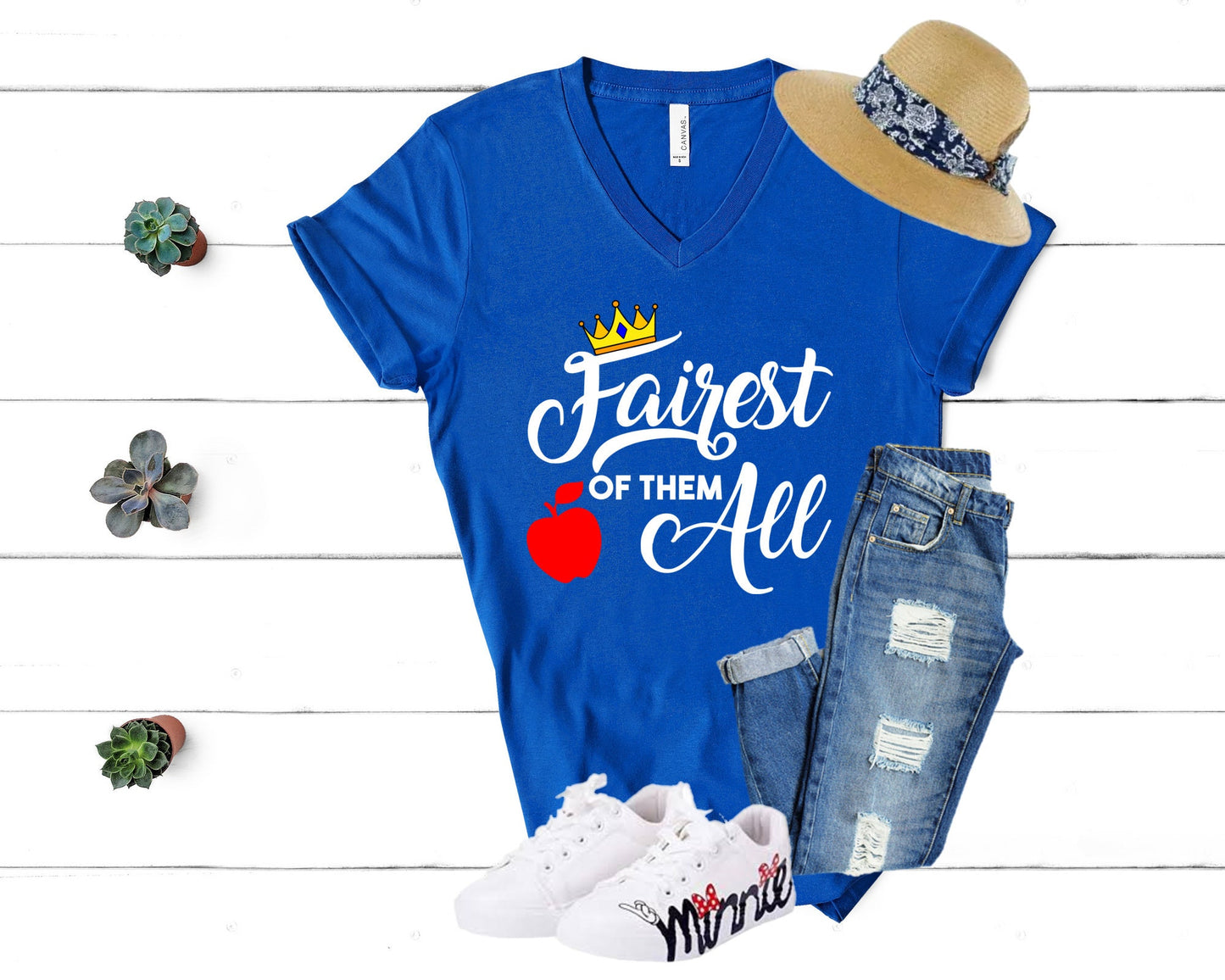 Fairest of Them All V-Neck Shirt, Disney Inspired V-Neck, Snow White Shirt, Disney Vacation Shirt