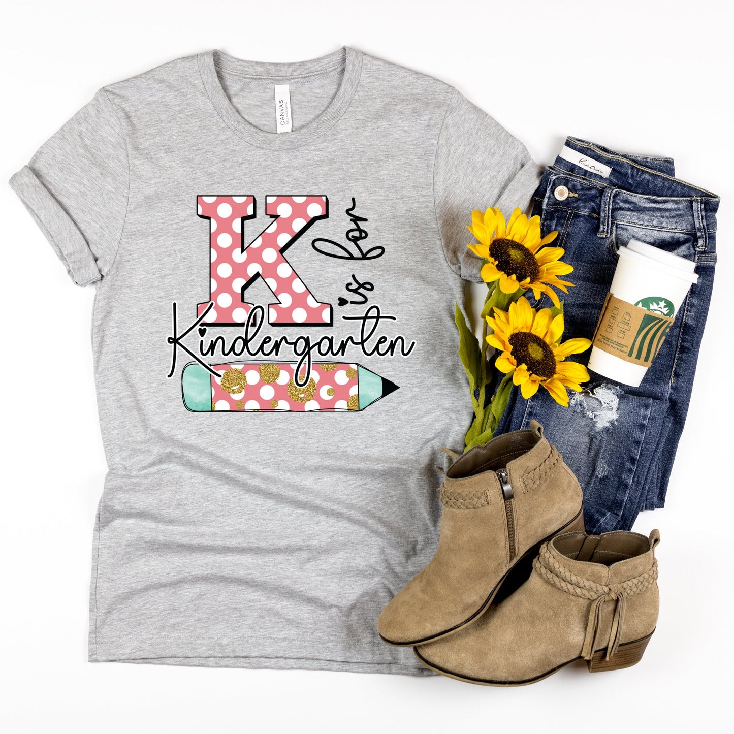 K is for Kindergarten Shirt, Kindergarten Teacher Shirt, Back to School Shirts, First Day of School Shirts, Kindergarten Crew Shirts