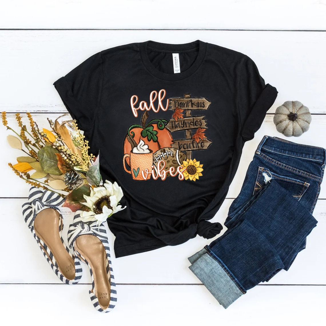 Fall Vibes Shirt, Pumpkin Shirt, Cute Fall Shirt,  Fall Shirt, Football Shirt, Fall Outfit, Thanksgiving Shirt, Women's Fall Shirts