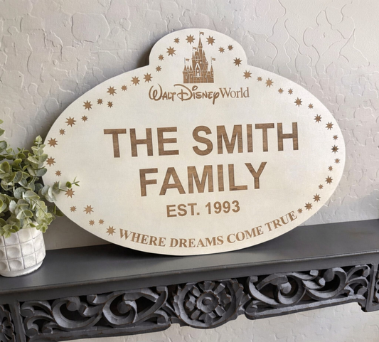 Family Name Wall Sign, Disney Name Tag Wall Decor, Personalized Family Decor, Customized Gifts