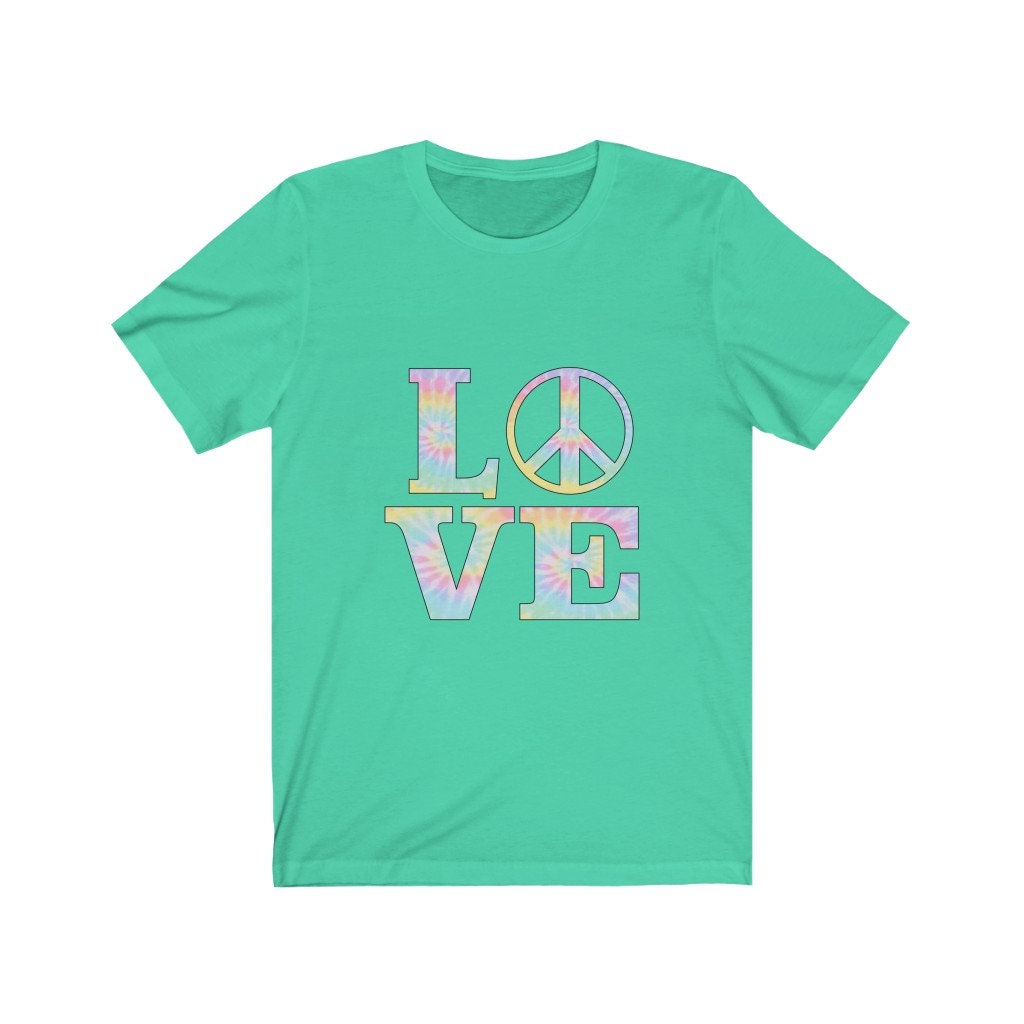 Love and Peace Symbol - Unisex Jersey Short Sleeve Tee, Pastel Love,Pastel Peace,Girls T-Shirt,Womens Shirt,Gift for Women,Gift for GIrls