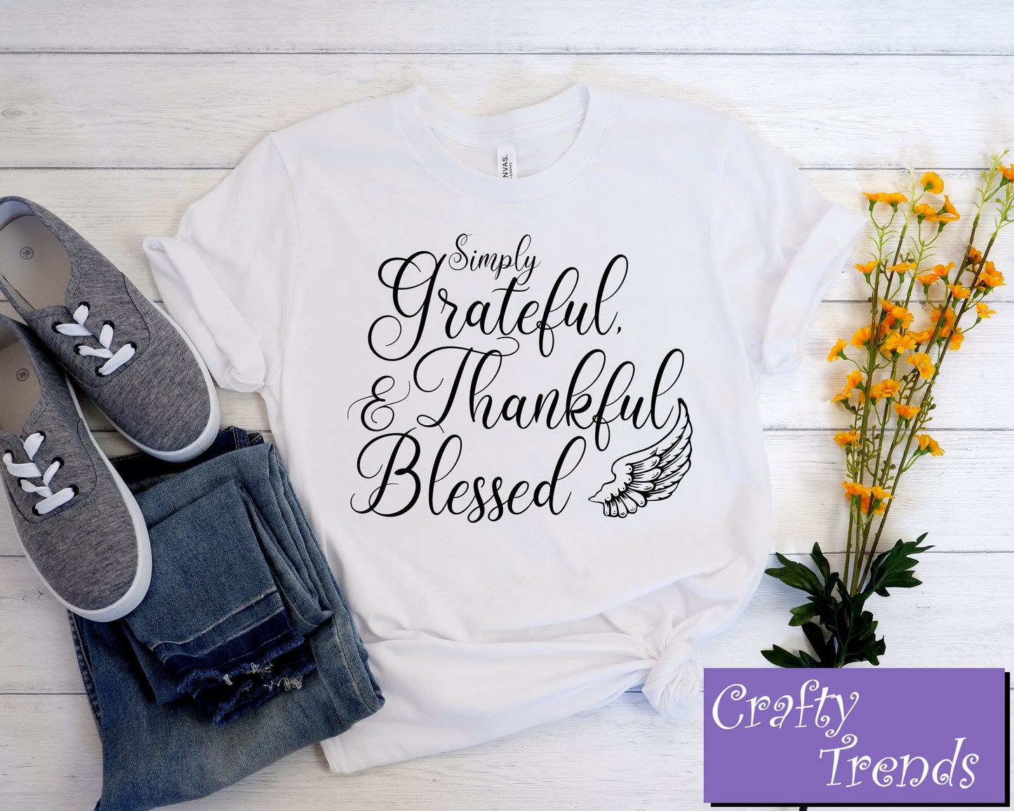 Simply Grateful, Thankful & Blessed Unisex T-Shirt | Christian Tee | Faith Tee | Religious Shirt | Church | Disciple | Love | Grace | Faith