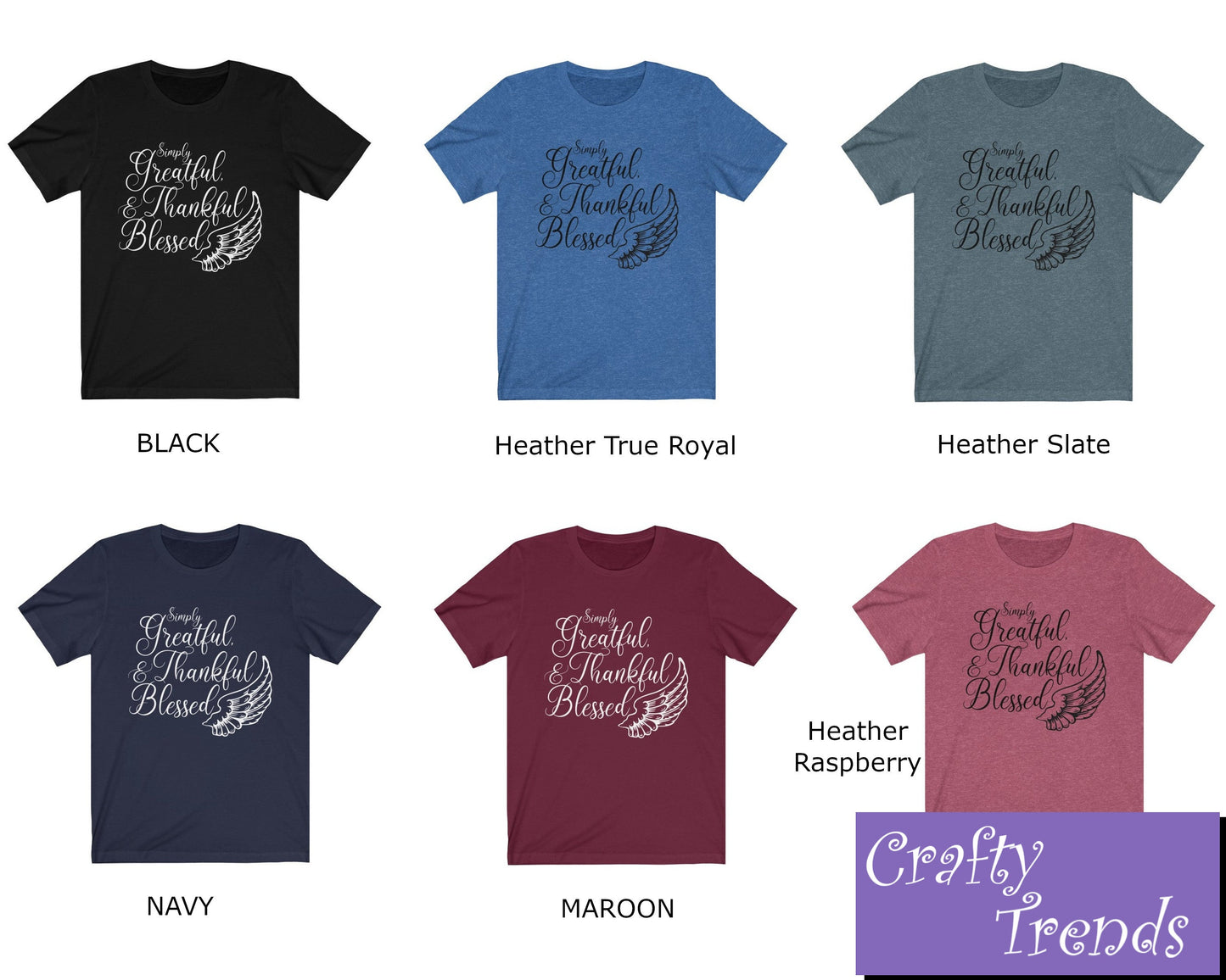 Simply Grateful, Thankful & Blessed Unisex T-Shirt | Christian Tee | Faith Tee | Religious Shirt | Church | Disciple | Love | Grace | Faith
