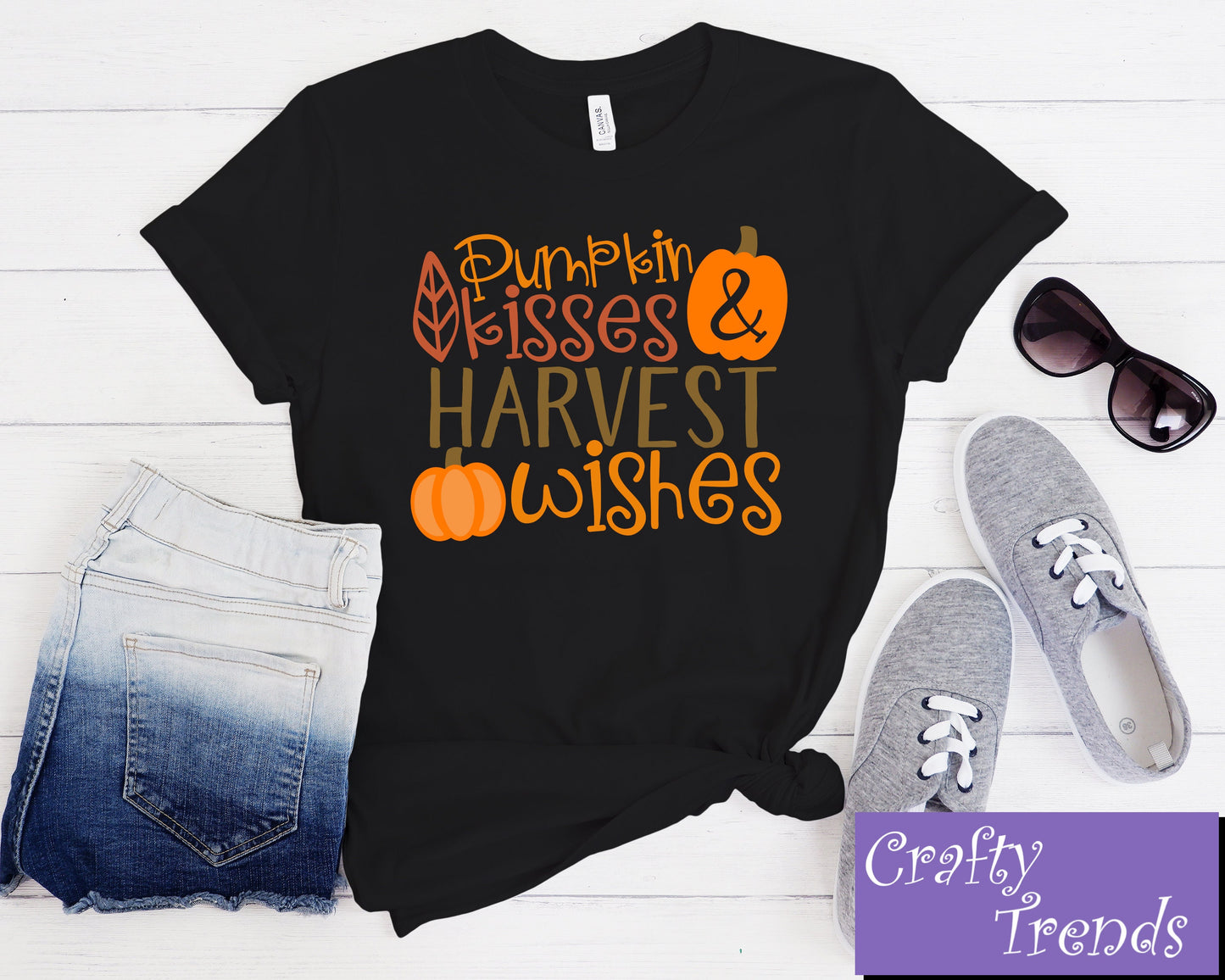 Pumpkin Kisses Harvest Wishes Tee, Fall Pumpkin Tee, Halloween Shirt,Halloween Ladies Tee, Pumpkin Picking,Fall Tee, Fall Shirt,Autumn Shirt