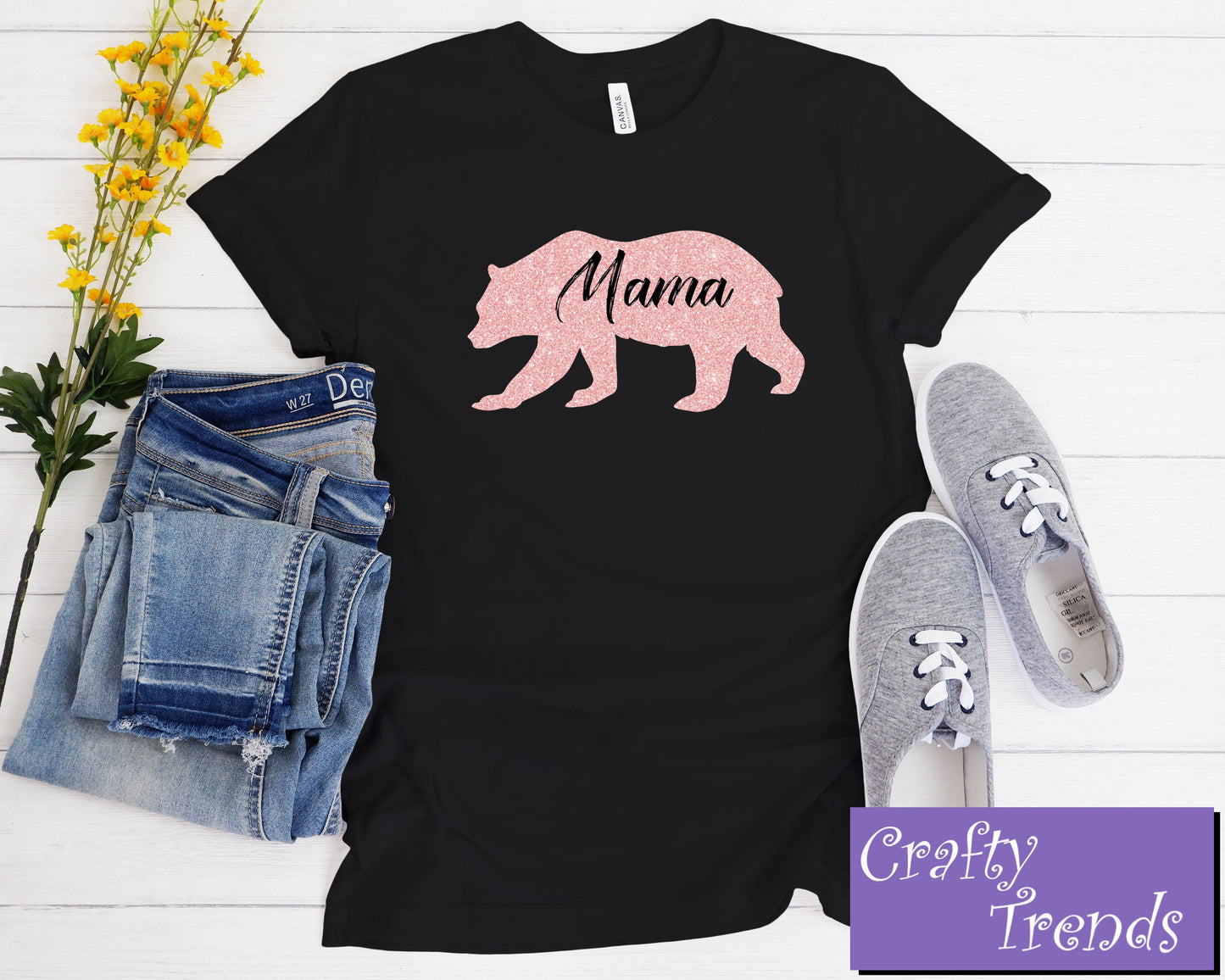 Pink Mama Bear Classic T-Shirt,Printed Pink Mama Bear Shirt