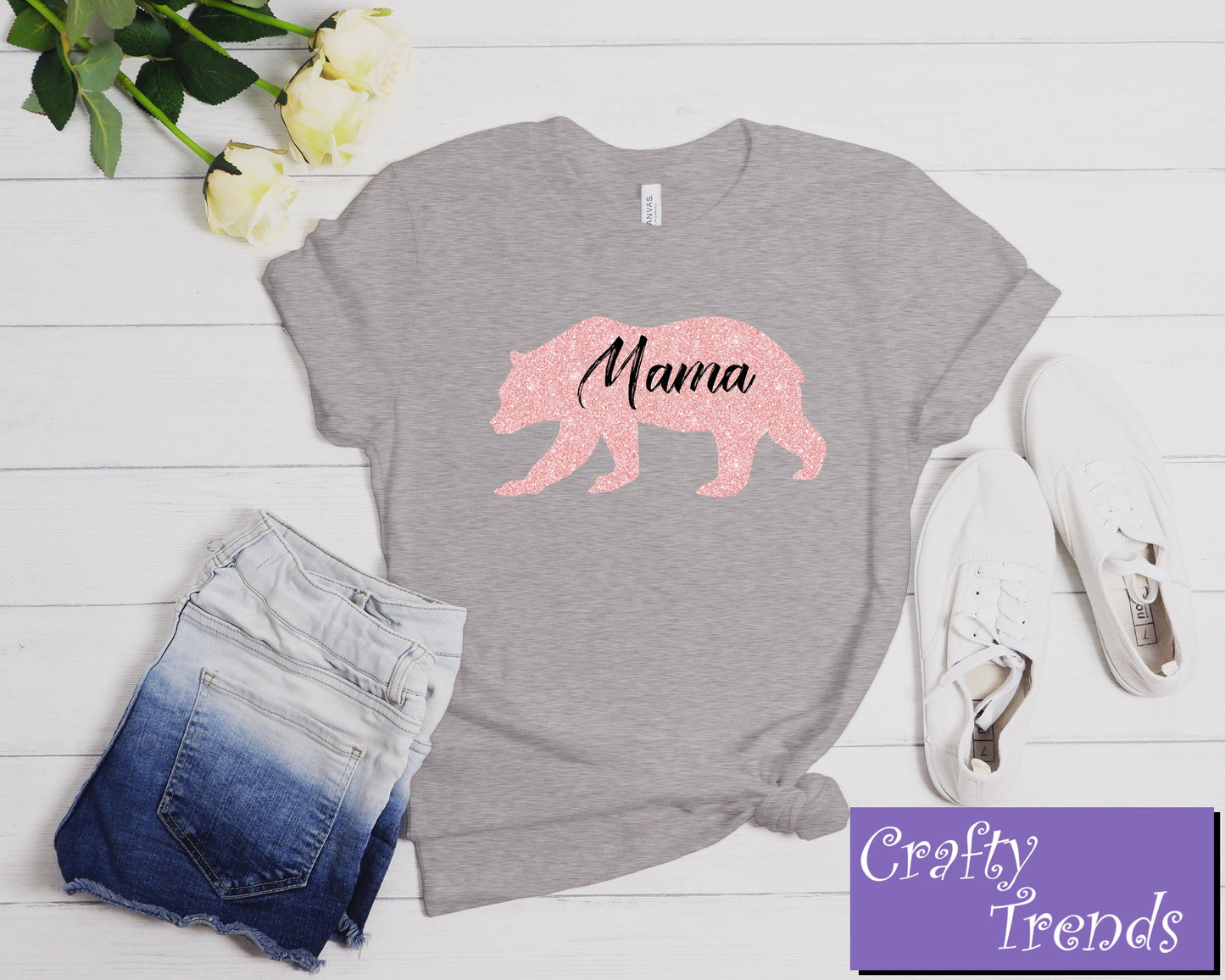 Pink Mama Bear Classic T-Shirt,Printed Pink Mama Bear Shirt