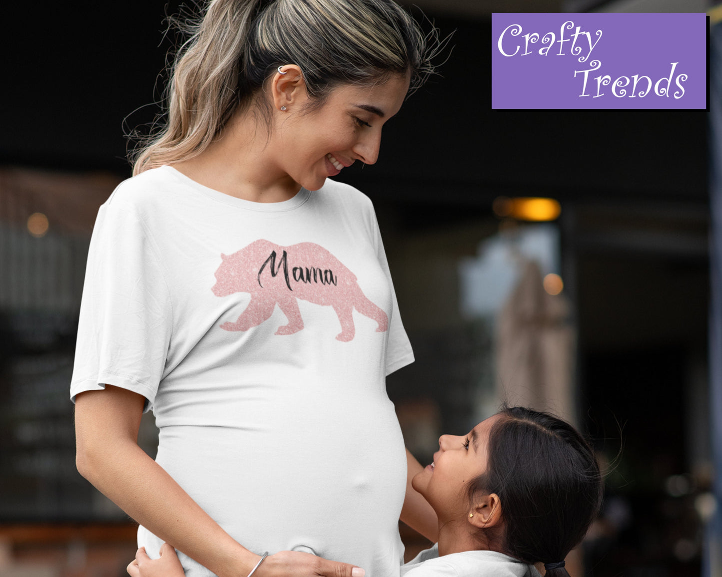 Pink Mama Bear Classic T-Shirt,Printed Pink Mama Bear Shirt