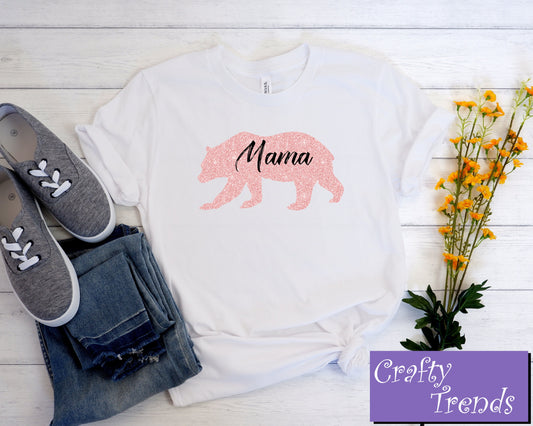 Pink Mama Bear Classic T-Shirt,Printed Pink Mama Bear Shirt