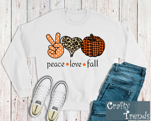 Peace Love Fall Sweatshirt, Fall Peace Shirt,Cute Fall Shirt,Thanksgiving Shirt,Fall Sweatshirts,fall leaf Shirt,pumpkin shirt, fall leaves
