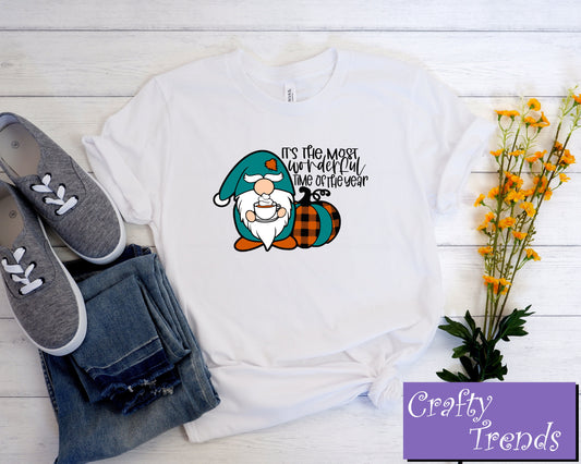 It's the Most Wonderful Time of Year Gnome Shirt,Funny Fall Shirt,Autumn Coffee Shirt.Pumpkin Spice Shirt,Coffee Lover Shirt,Coffee Pumpkin
