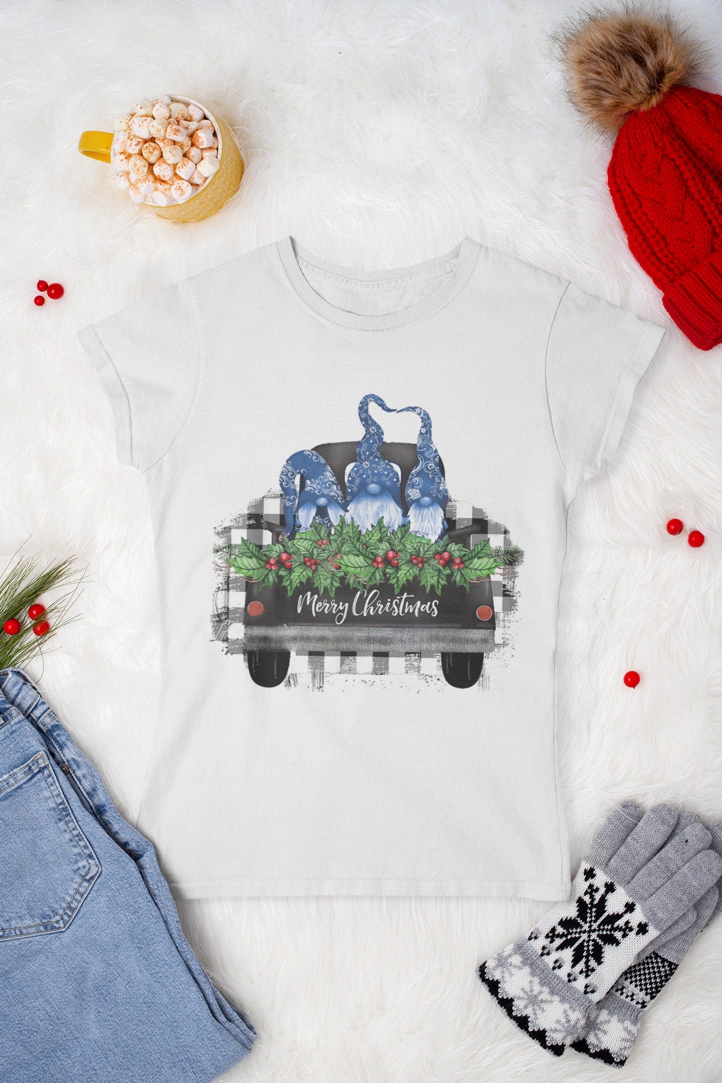 Merry Christmas Gnomes Tee, Holiday Tee, Christmas Shirt, Gnomes Holiday Tee, Winter Tee, Holiday Time Shirt,  Christmas Cheer Shirt