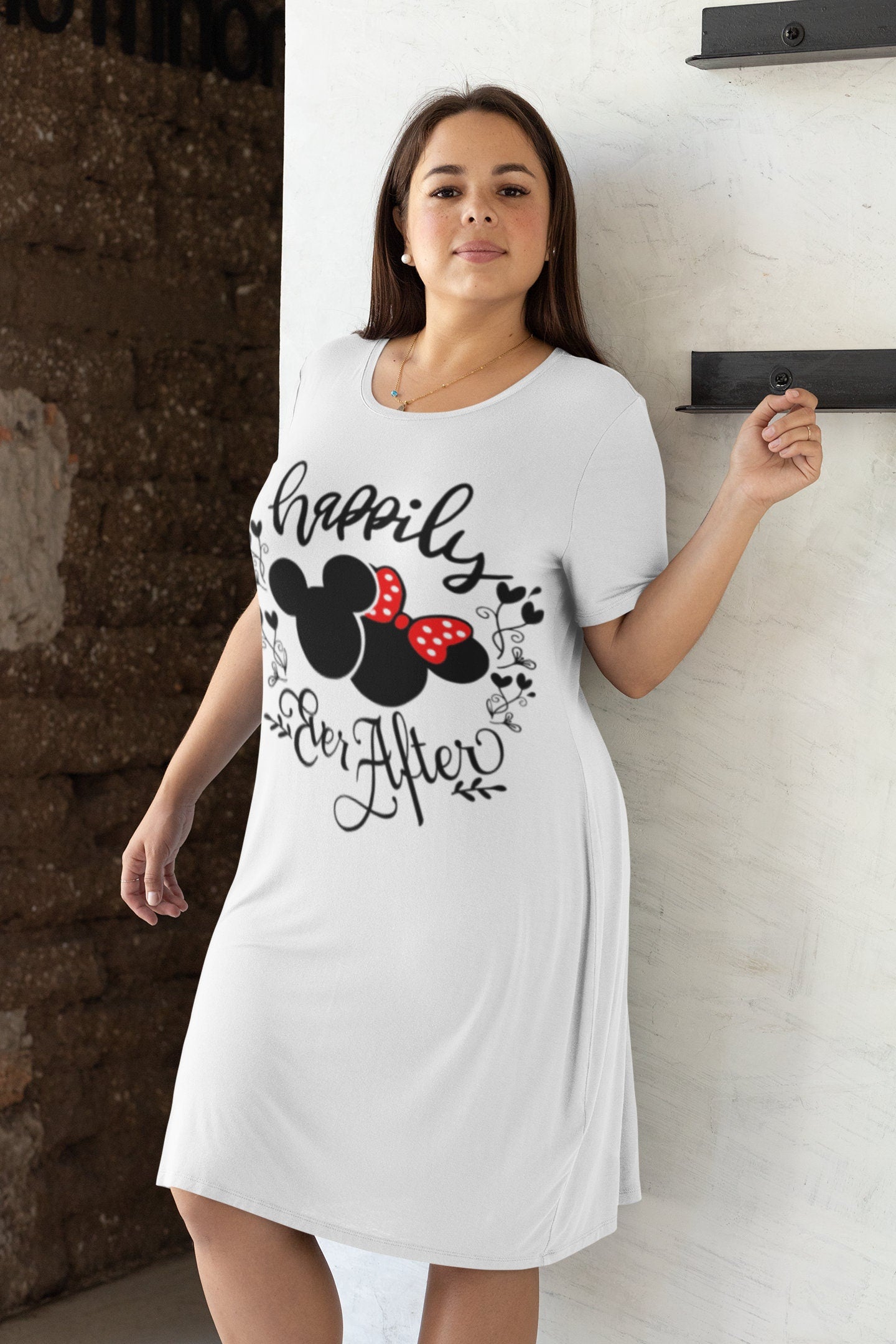 Happily Ever After T-Shirt Dress, Newlywed T-Shirt Dress, Honeymoon T-Shirt Dress, Anniversary Dress, Wedding Party Dress, Wedding Gift