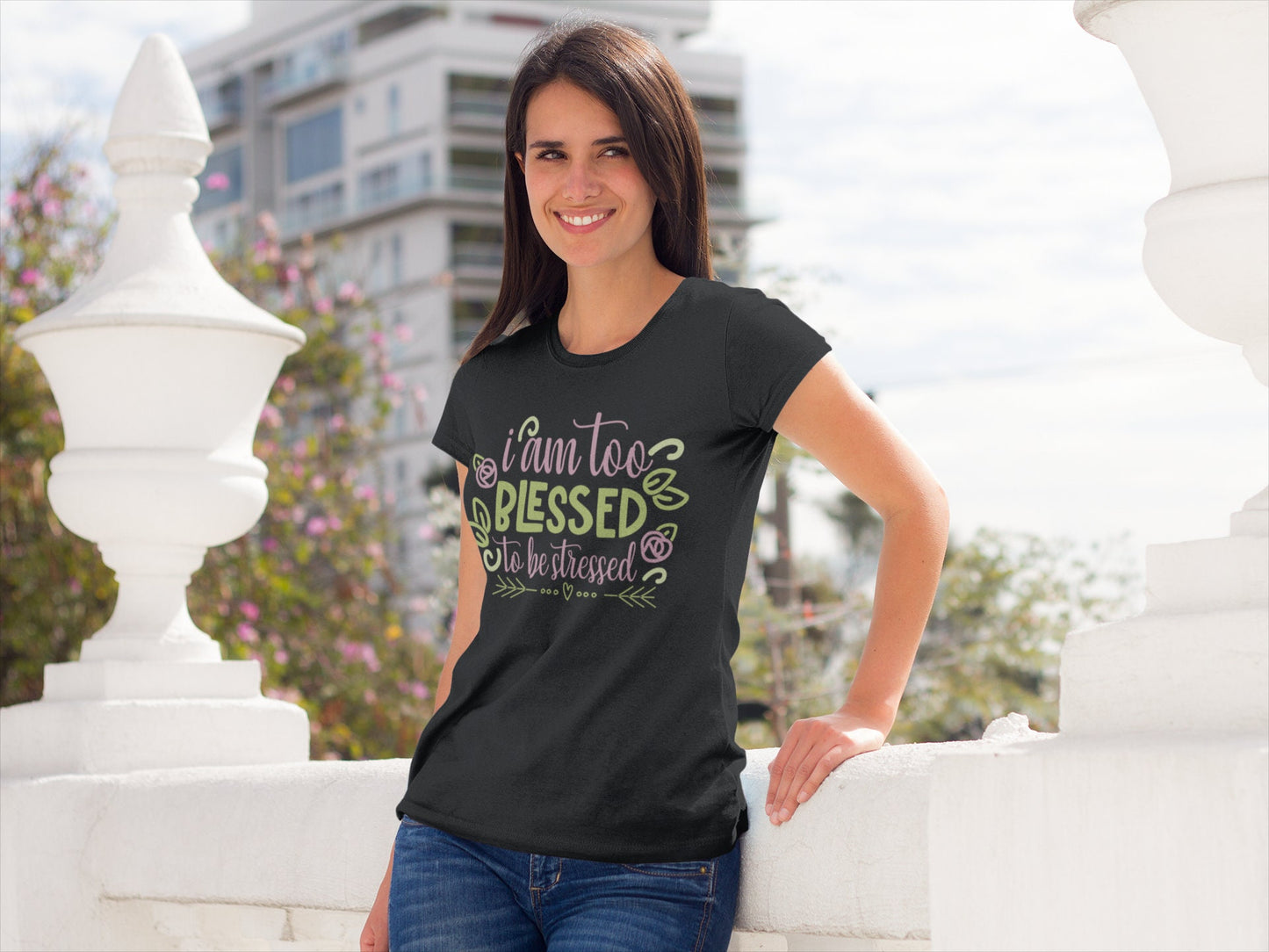 I Am Too Blessed To Be Stressed Shirt, Blessed Shirt, Mothers Day Shirt, Mothers Day Gift, Gift for Mom, Christian Shirt, Church Shirt