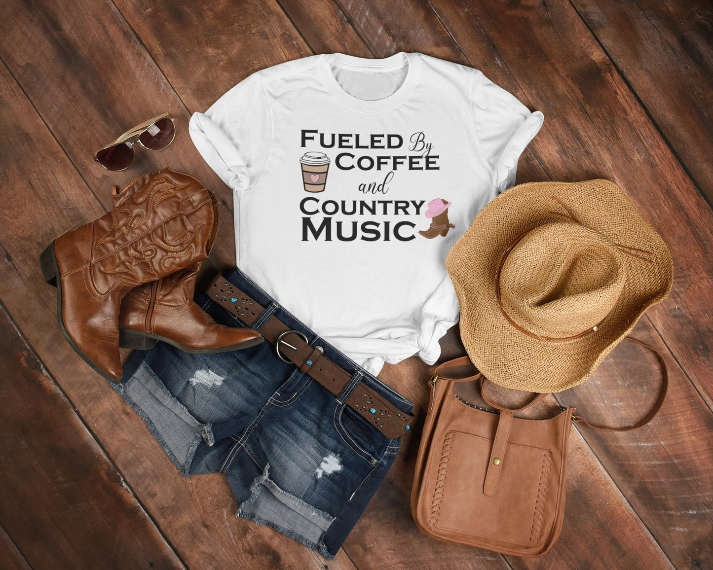 Fueled By Coffee and Country Music Shirt, Trendy Shirt, Coffee Shirt, Music Shirt, Women's Shirt, Mom Life Shirt, Gift for Her