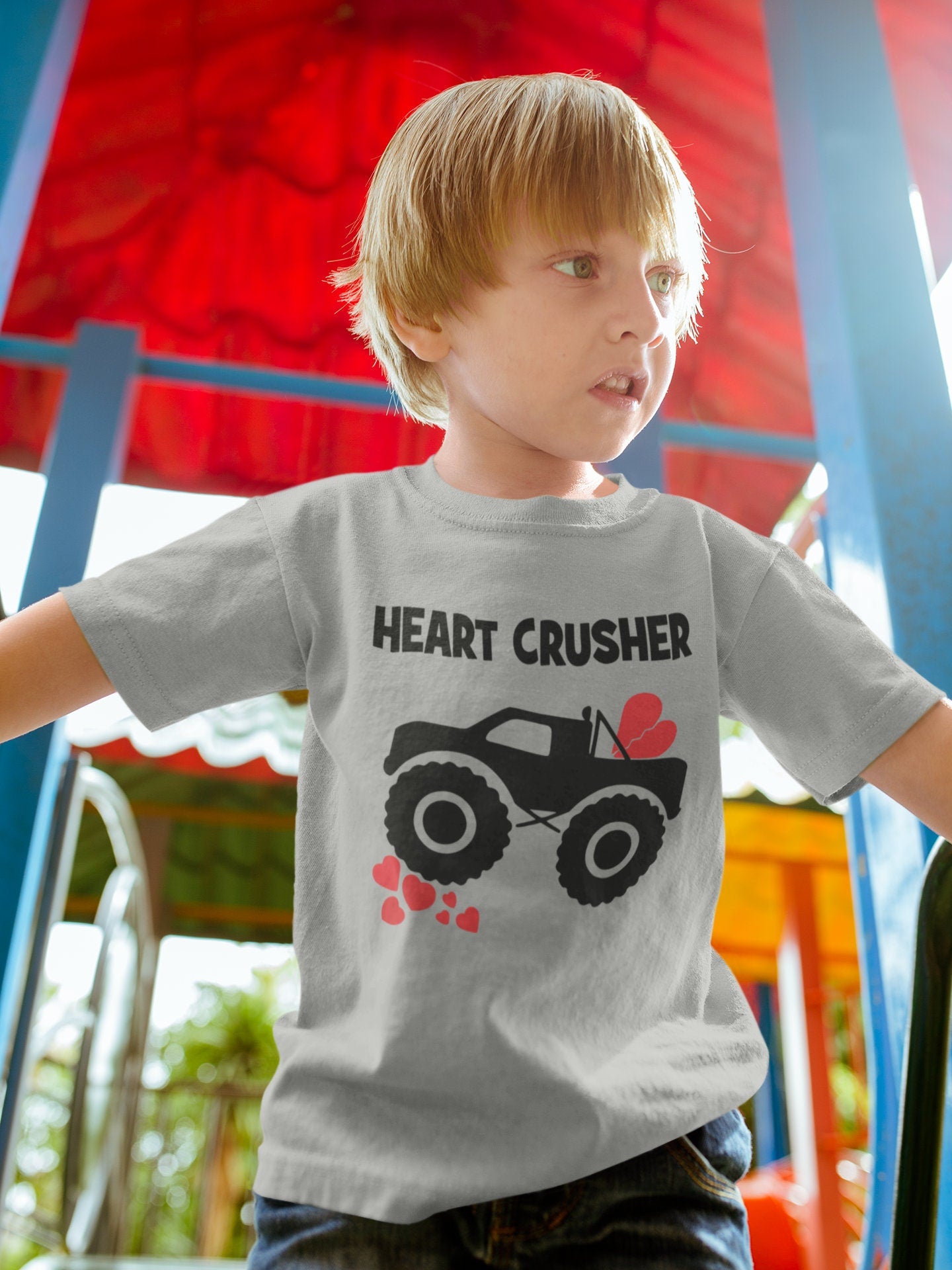 Heart Crusher Shirt, Monster Truck Shirt, Shirt for Boys, Back to School Shirt, Youth Boys Shirt, Pre-K Shirt
