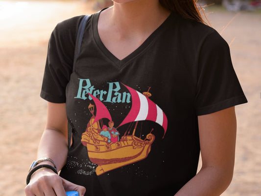 V-Neck Classic Peter Pan Ride Shirt, Off to Neverland Shirt, Disney Trip Shirt, Vacation Shirt, Park Shirt, Theme Shirt, Unisex Shirt Tee