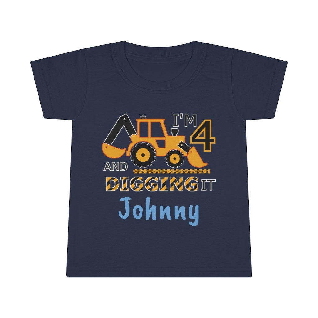 Digger Birthday Shirt, Personalized Tractor Shirt, Birthday Shirt, Backhoe Shirt, Kids Shirts