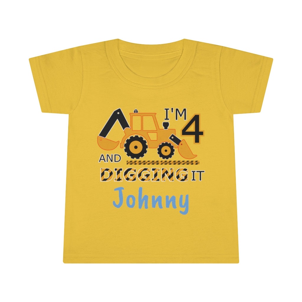 Digger Birthday Shirt, Personalized Tractor Shirt, Birthday Shirt, Backhoe Shirt, Kids Shirts