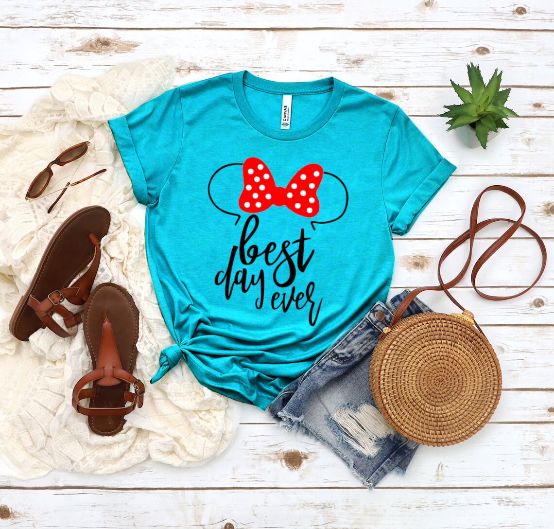 Best Day Ever Inspired Disney Theme Shirt, Minnie Mouse Shirt, Disney Women Shirt, Disney Trip Shirt, Vacation Shirt, Disney Family Shirt