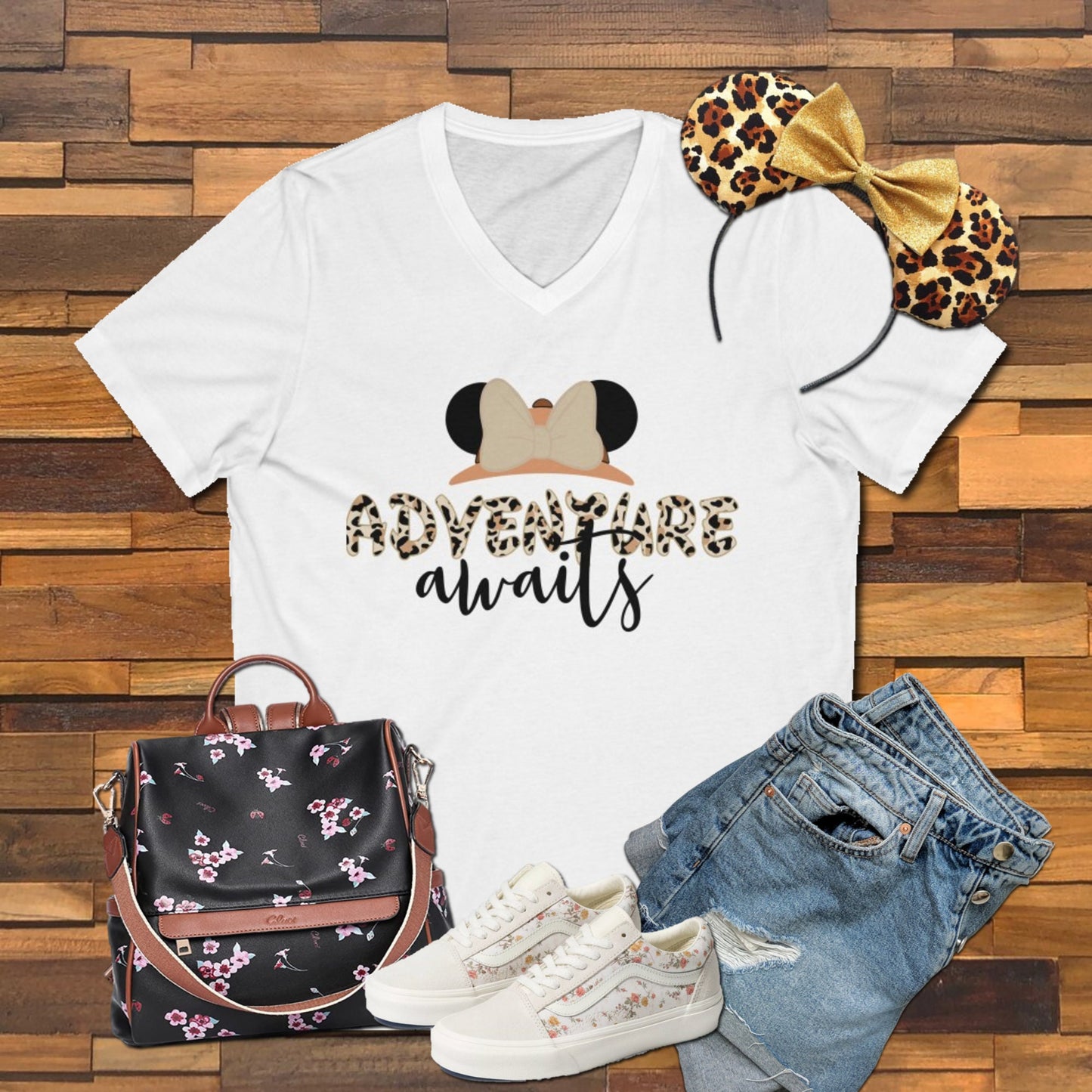 Adventure Awaits Disney V-Neck Shirt, Disney Inspired V-Neck