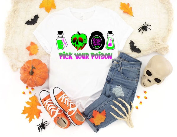 Pick Your Poison Shirt, Cute Villains Shirts, Halloween Witches, Cute Halloween Shirts, Hocus Pocus Shirts, Spooky Halloween Shirts
