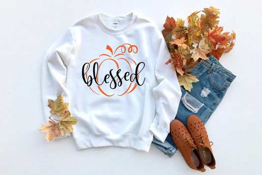 Blessed Pumpkin Sweatshirt, Blessed Sweatshirt, Fall Sweatshirt, Thankful Sweatshirt, Thanksgiving Sweatshirt, Fall Vibes, Autumn Sweatshirt
